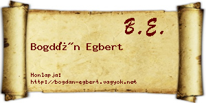 Bogdán Egbert névjegykártya